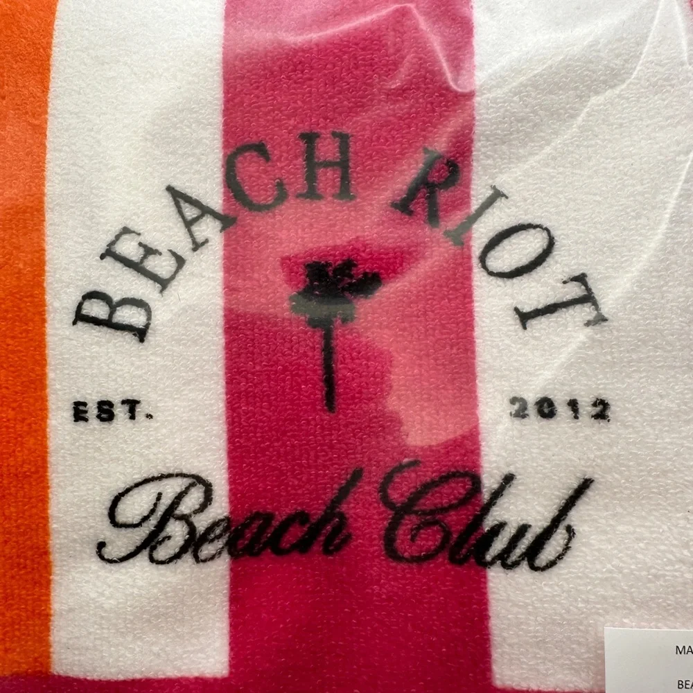 Beach Riot Beach Towel Pink Orange Stripe  30